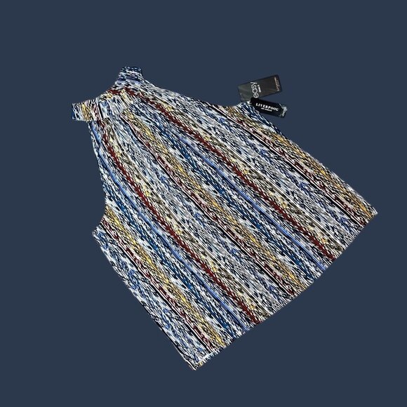 Liverpool Los Angeles Arrow Ikat Sleeveless High Neck Blouse M Multicolor Womens - Picture 6 of 6